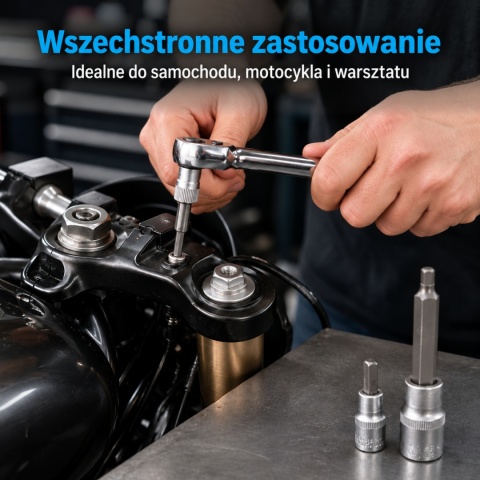 ZESTAW NASADEK IMBUSOWYCH KLUCZE 18 ELEMENTÓW STAL CHROMOWO WANADOWA